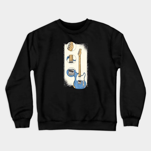 Guitar Image Crewneck Sweatshirt by EarlAdrian